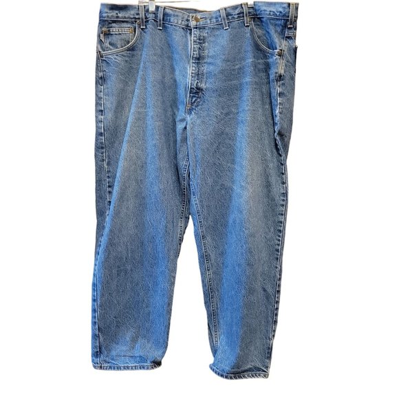 Carhartt Mens Size 46X30  Denim Jeans Union Made In USA B113 DST **READ** - Picture 1 of 6